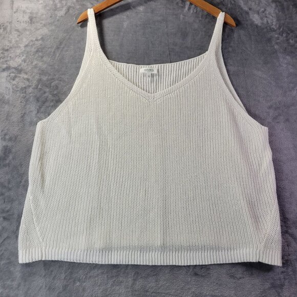 Haven Well Within White Knit Womens Linen Organic Cotton XXL Tank Blouse Summer - Picture 1 of 8